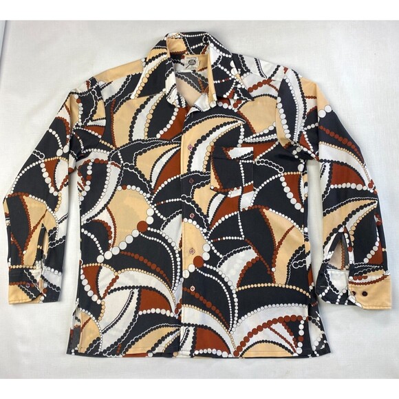 CUE CLOTH Troy California BILLIARDS POOL Long Sleeve Button Up! Vintage Sz XL - Picture 1 of 16